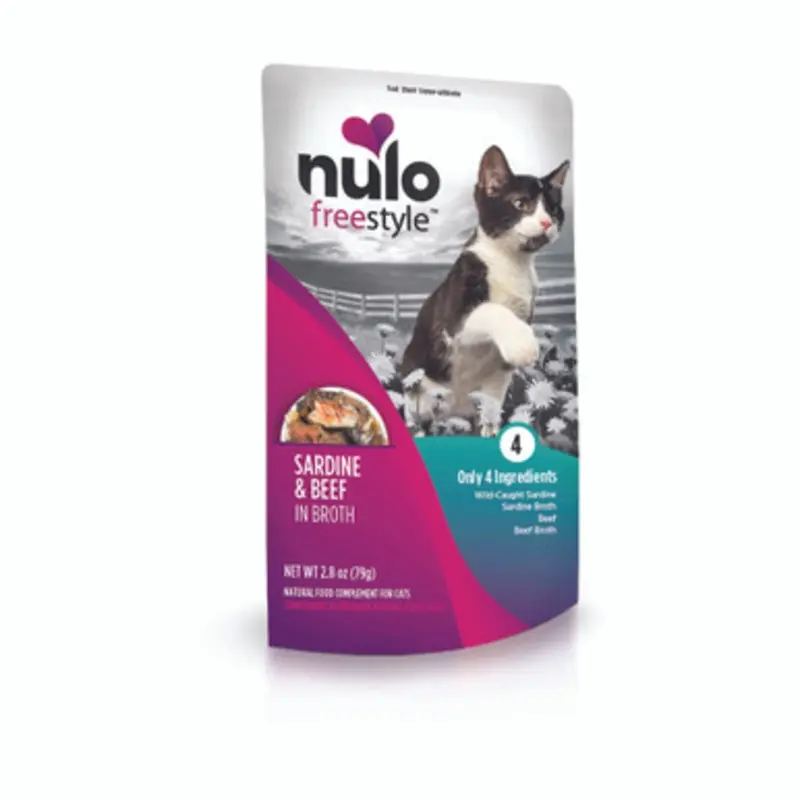 Nulo Freestyle Sardine & Beef in Broth Wet Cat Food Topper 2.8 oz