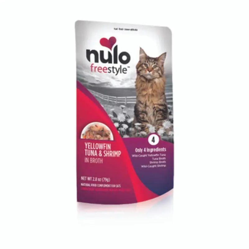 Nulo Freestyle Yellowfin Tuna & Shrimp in Broth Wet Cat Food Topper 2.8 oz