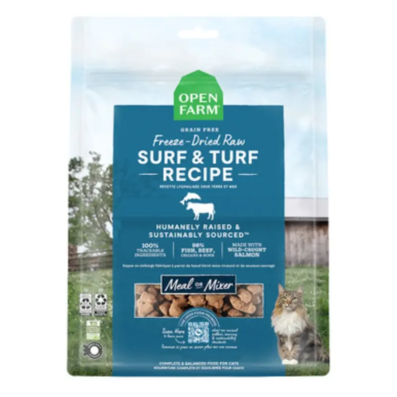 Open Farm Grain Free Surf & Turf Recipe Freeze-Dried Raw Cat Food 3.5 oz