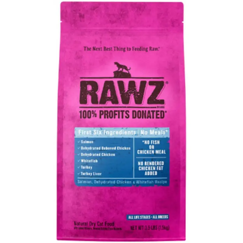 RAWZ Salmon, Dehydrated Chicken & Whitefish Recipe Natural Dry Cat Food 3.5 lb