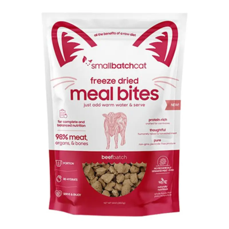 Smallbatch Beefbatch Meal Bites Freeze-Dried Cat Food 10 oz