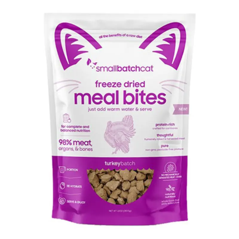Smallbatch Turkeybatch Meal Bites Freeze-Dried Cat Food 10 oz