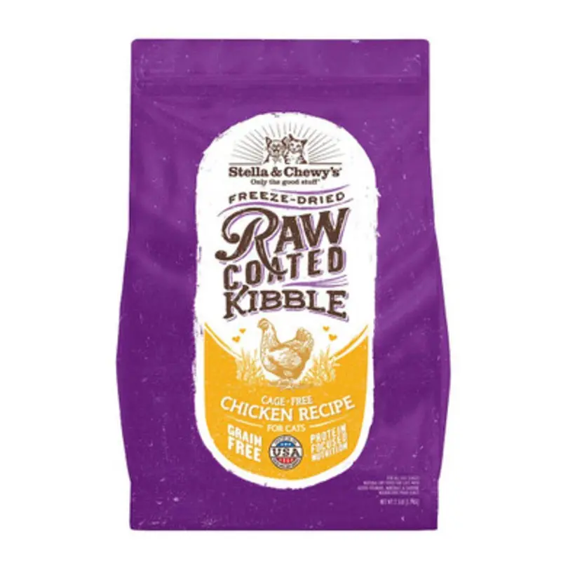 Stella & Chewy's Raw Coated Kibble Cage-Free Chicken Recipe Dry Cat Food 5 lb