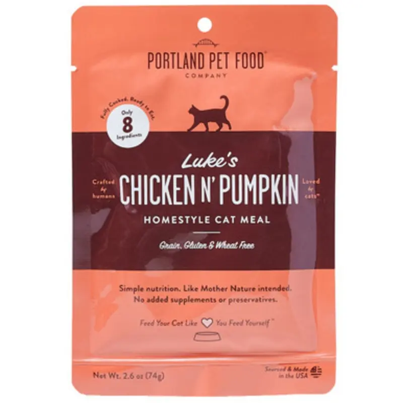 Portland Pet Food Luke's Chicken N' Pumpkin Homestyle Meal Cat Food Topper 2.6 oz