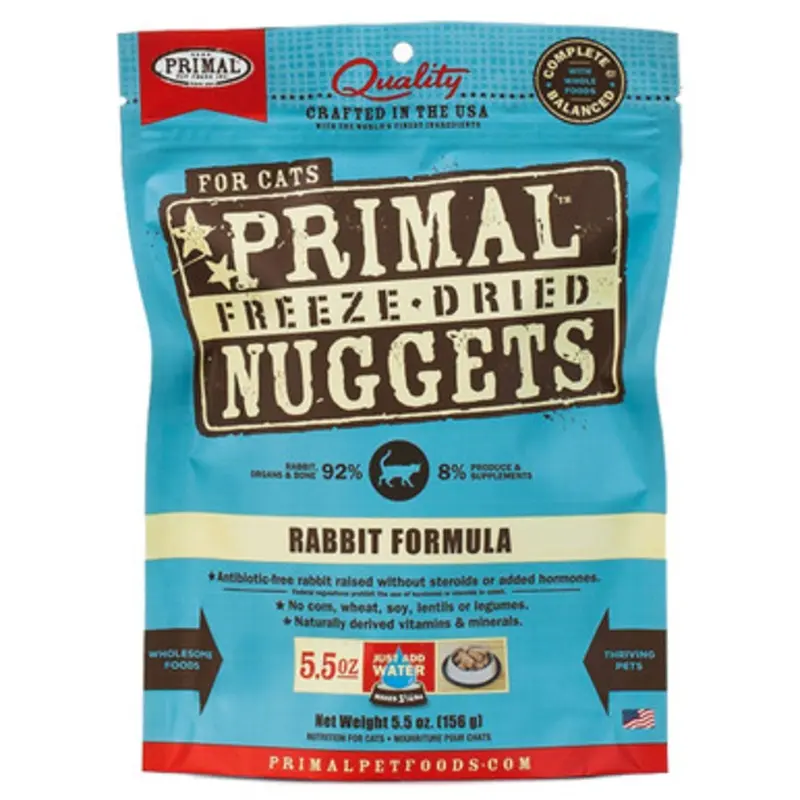 Primal Rabbit Formula Raw Freeze-Dried Cat Food 5.5 oz
