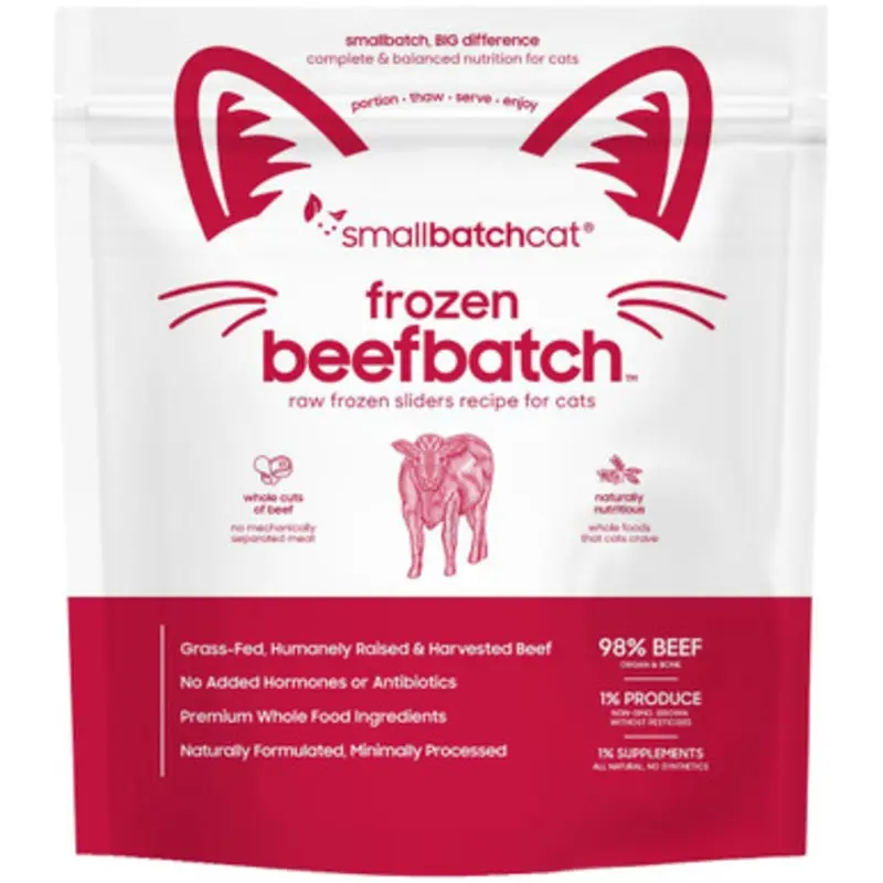 Smallbatch Beefbatch Sliders Raw Frozen Cat Food 3 lb