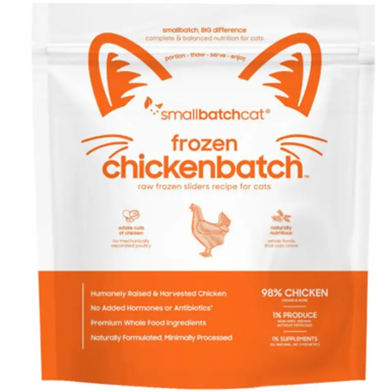 Smallbatch Chickenbatch Sliders Raw Frozen Cat Food 3 lb