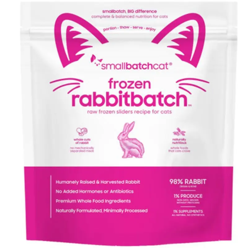Smallbatch Rabbitbatch Sliders Raw Frozen Cat Food 3 lb