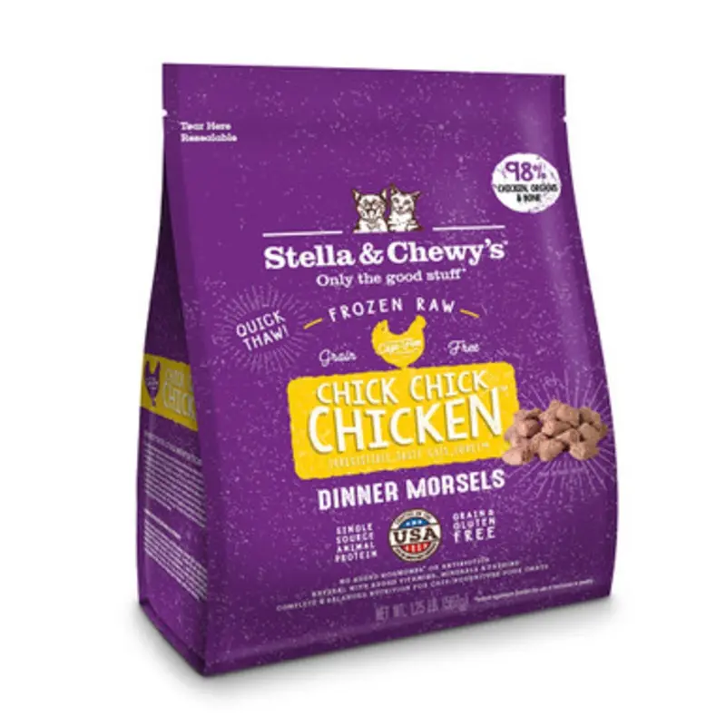 Stella & Chewy's Chick, Chick Chicken Dinner Morsels Frozen Raw Cat Food 1.25 lb