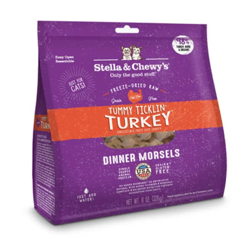 Stella & Chewy's Tummy Ticklin' Turkey Dinner Freeze-Dried Cat Food 18 oz