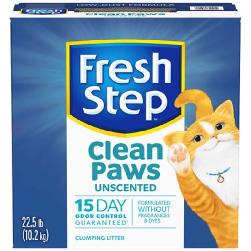 Fresh Step Clean Paws Unscented Clumping Cat Litter 22.5 lb