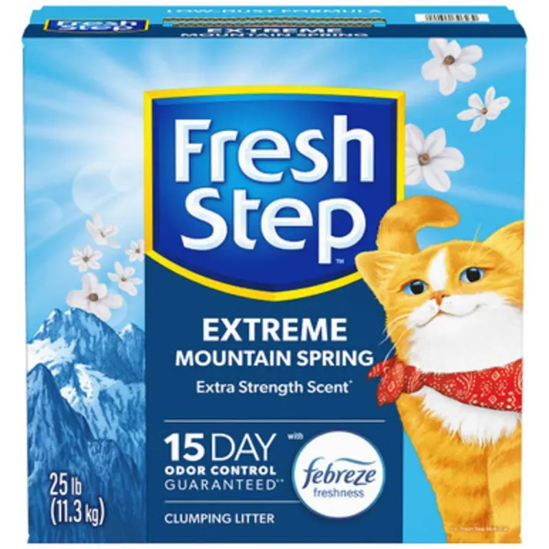Fresh Step Extreme Mountain Spring Febreze Freshness Clumping Cat Litter 25 lb