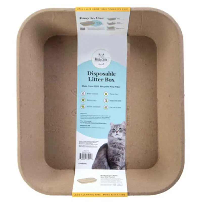 Kitty Sift Sustainable & Disposable Cat Litter Boxes, 3-Pack Large