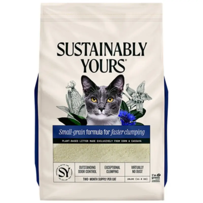 Sustainably Yours Small-Grain Formula Plant-Based Cat Litter 13 lb