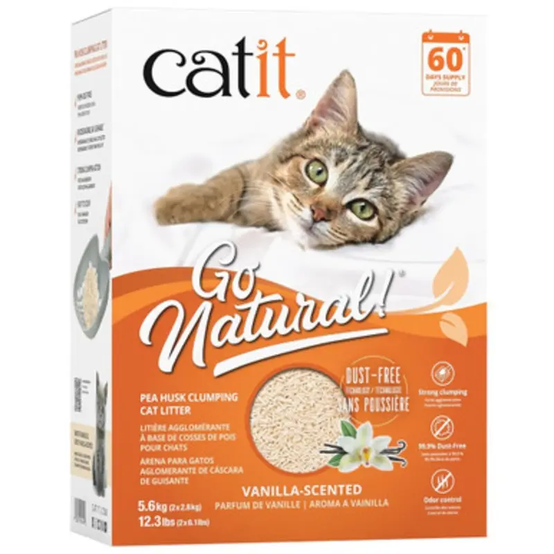 Catit Go Natural! Vanilla Scented Pea Husk Clumping Cat Litter 12.3 lb