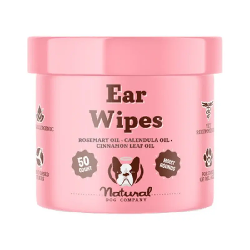 Natural Dog Company Ear Wipes for Dogs 50 ct