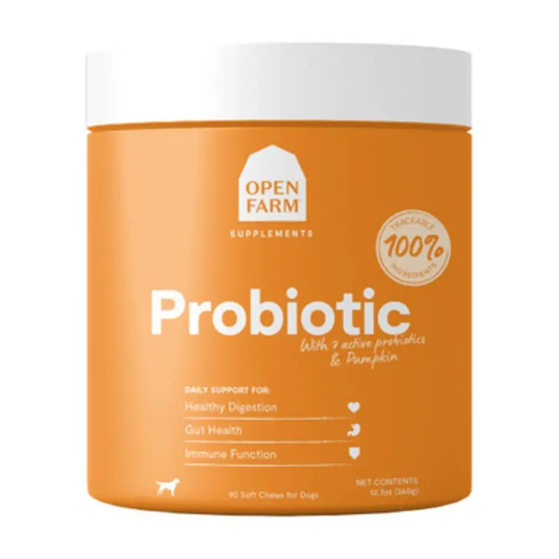 Open Farm Probiotic Chews Dog Supplement 90 ct