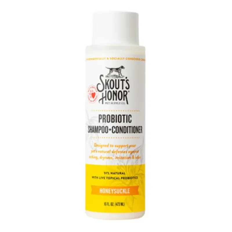 Skout's Honor Honeysuckle Probiotic Shampoo + Conditioner for Dogs & Cats 16 fl oz