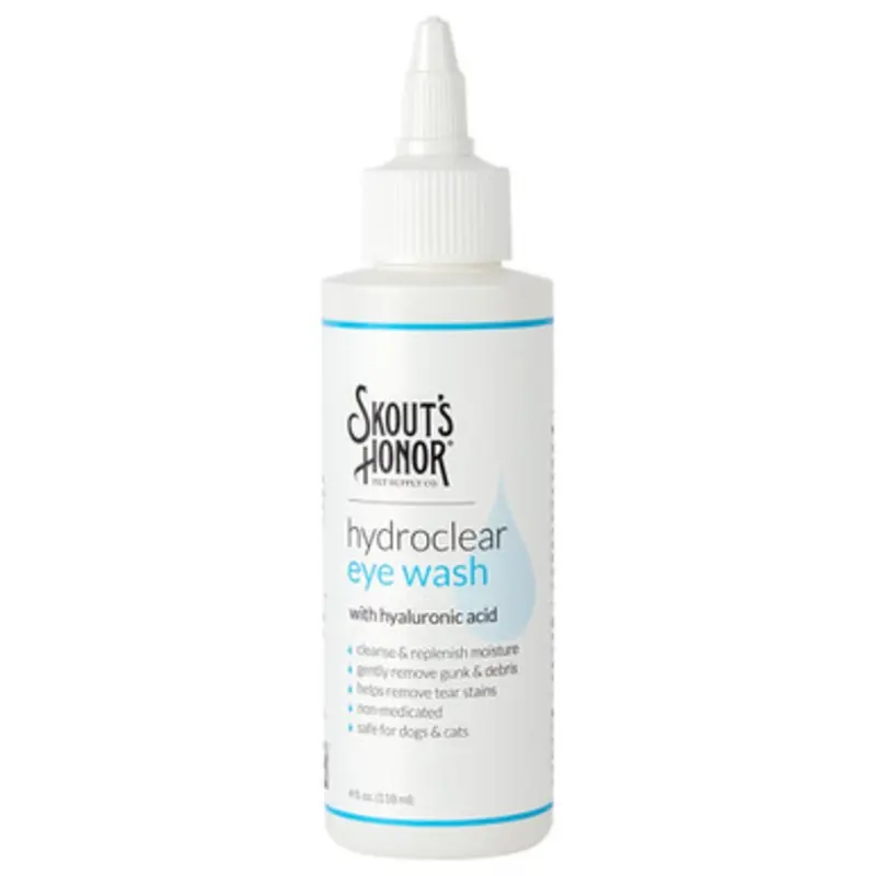 Skout's Honor Hydroclear Eye Wash w/ Hyaluronic Acid for Dogs & Cats 4 fl oz