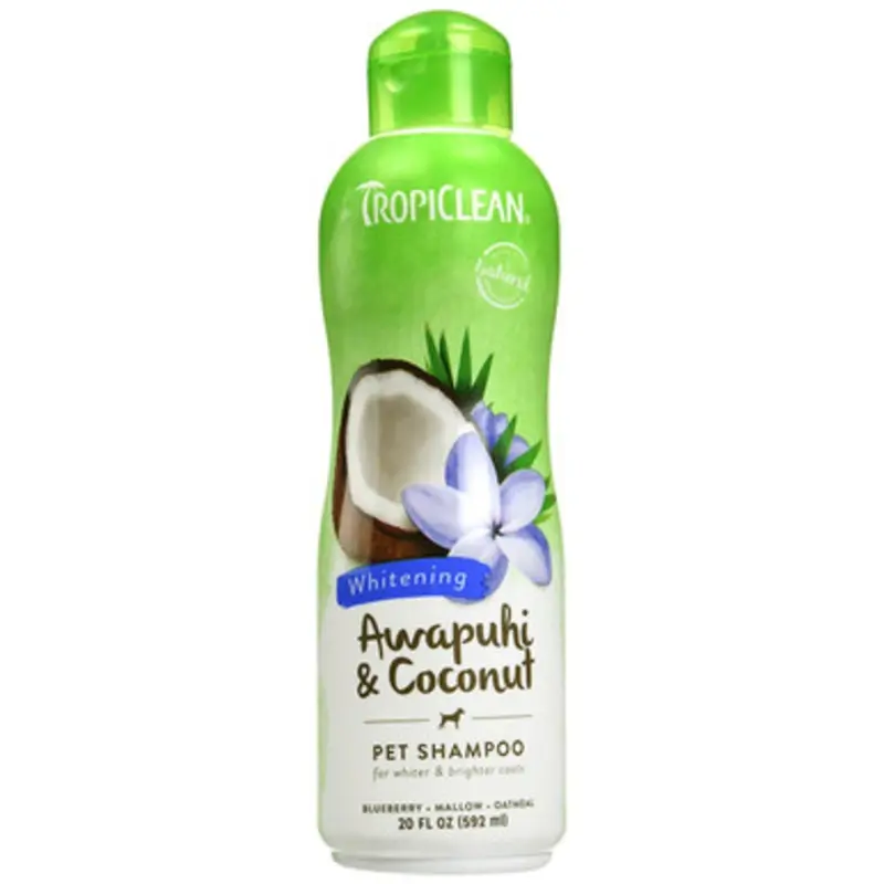 TropiClean Awapuhi & Coconut Whitening Pet Shampoo 20 fl oz