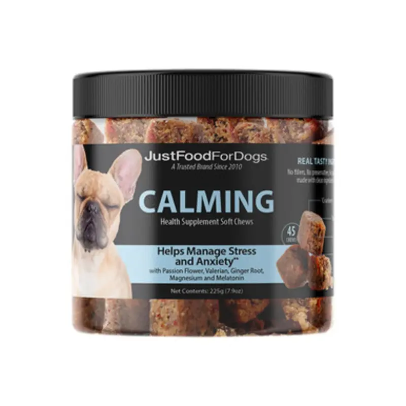 JustFoodForDogs Calming Soft Chews Dog Supplement 45 ct