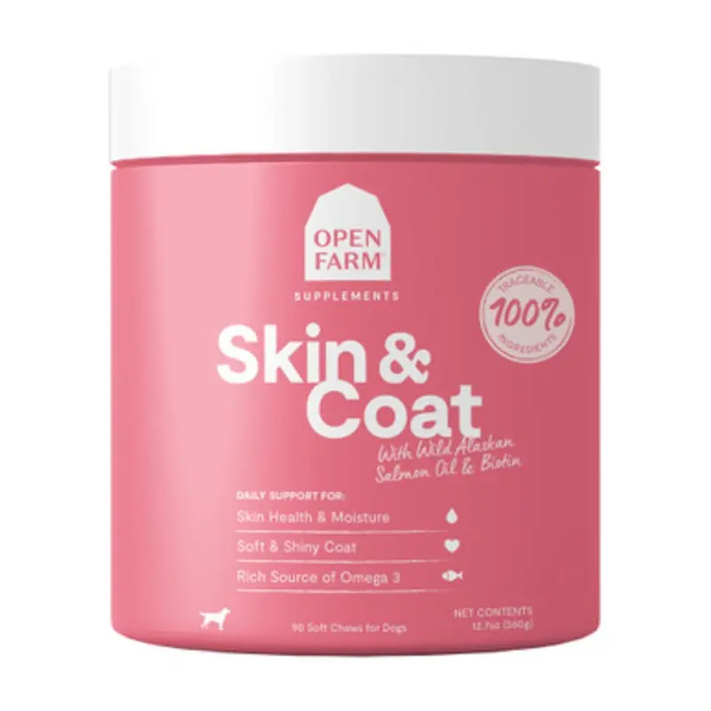 Open Farm Skin & Coat Chews Dog Supplement 90 ct