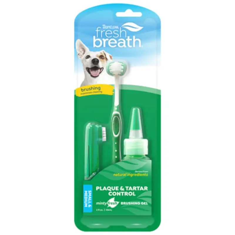 TropiClean Fresh Breath Plaque & Tartar Control Oral Care Kit for Dogs Small/ Medium