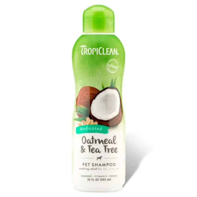 TropiClean Oatmeal & Tea Tree Medicated Dog Shampoo 20 fl oz