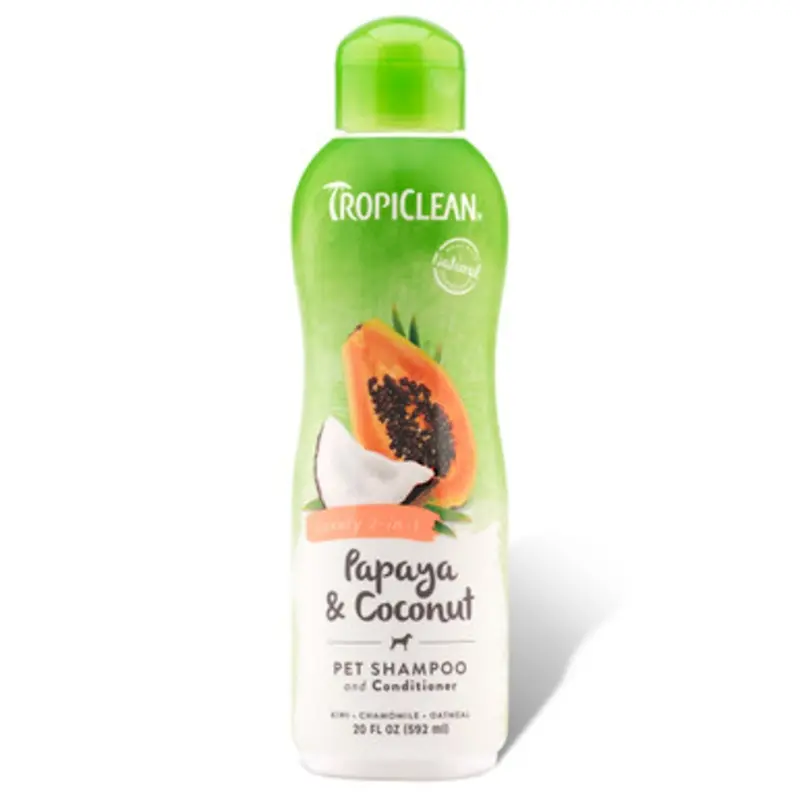 TropiClean Papaya & Coconut Luxury 2-in-1 Pet Shampoo & Conditioner 20 fl oz