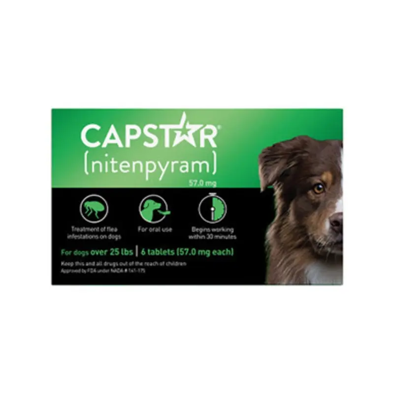Capstar Oral Flea Treatment for Dogs 25 lbs and Up 6 ct