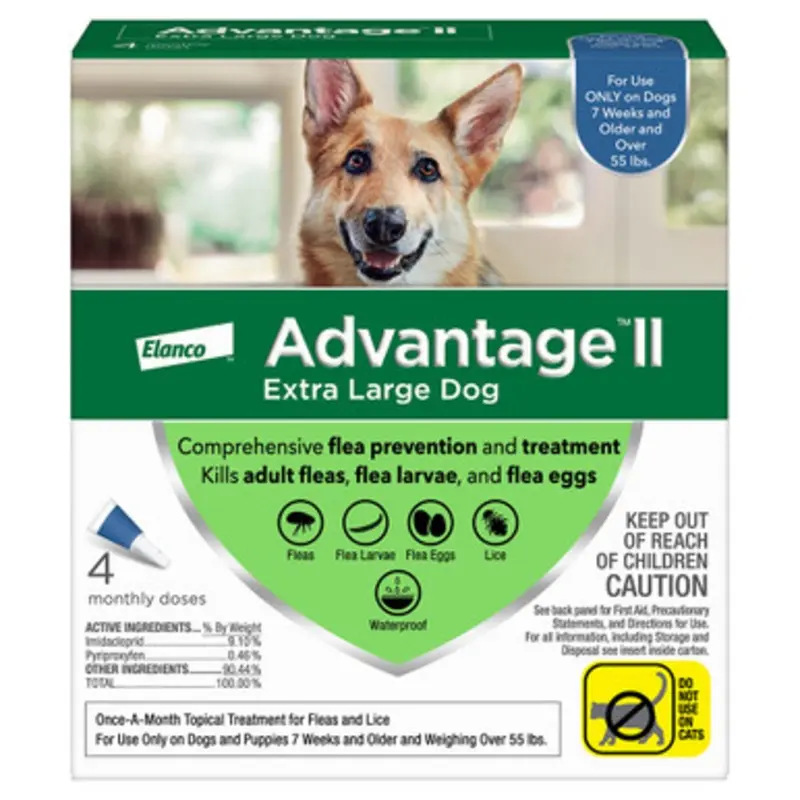 Advantage II Flea Prevention for Extra Large Dogs (Over 55 lbs) 4 pk