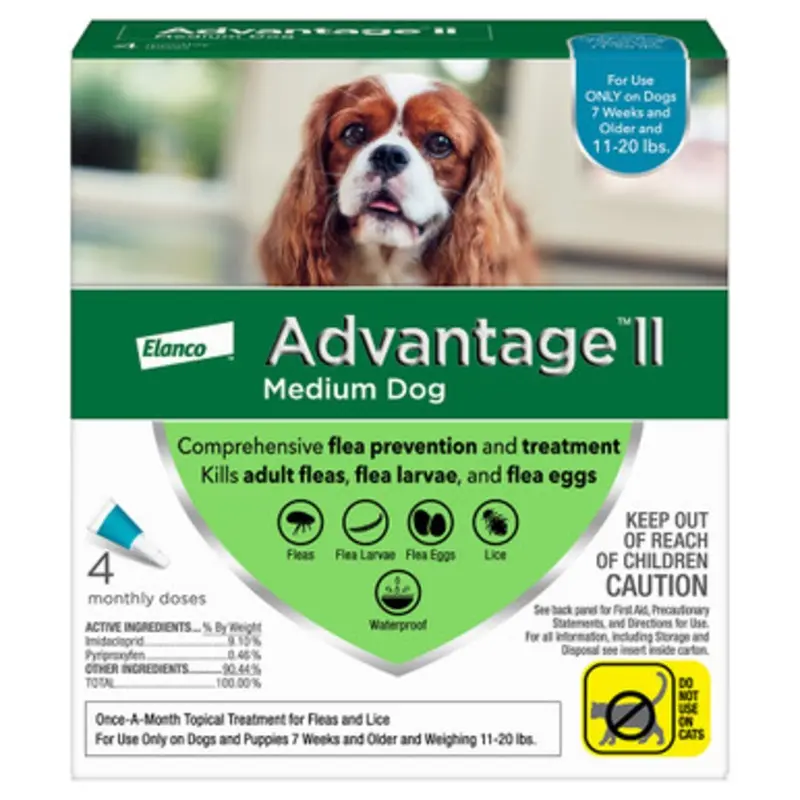 Advantage II Flea Prevention for Medium Dogs (11 - 20 lbs) 4 pk