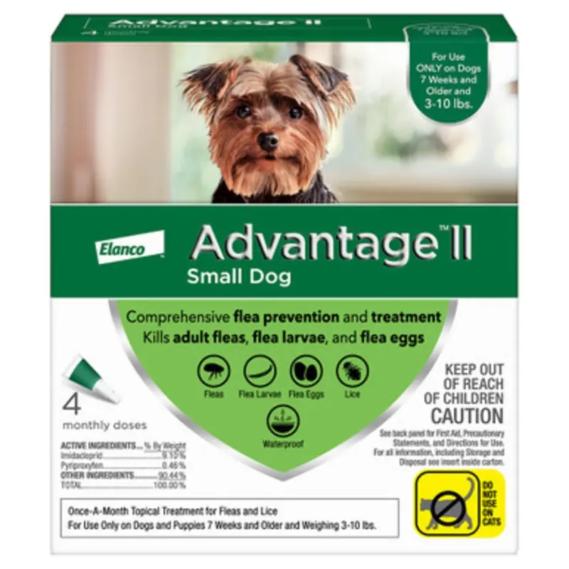 Advantage II Flea Prevention for Small Dogs (3 - 10 lbs) 4 pk