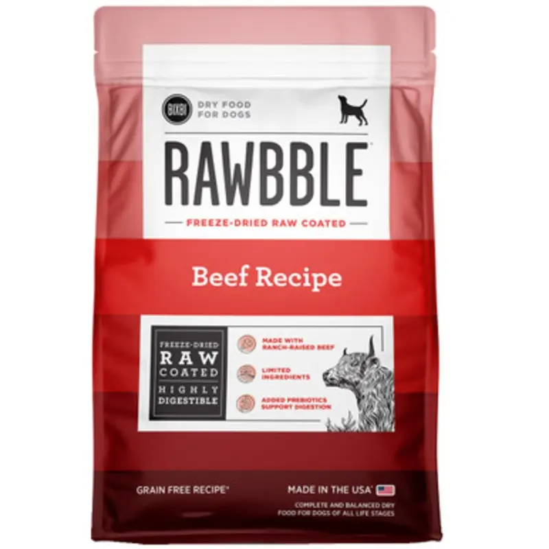 Bixbi Rawbble Freeze-Dried Raw Coated Beef Recipe Grain Free Dry Dog Food 4 lb
