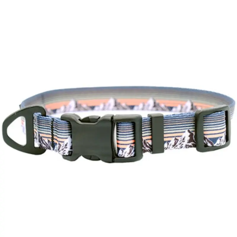 Classy Dog Outdoor Style Mountain Sunset Nylon Dog Collar Small