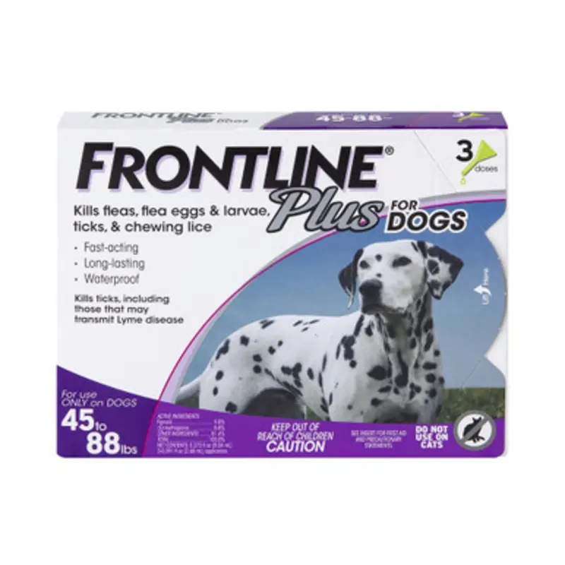 Frontline Plus Flea & Tick Treatment for Dogs & Puppies (45-88 lbs.) 3 pk