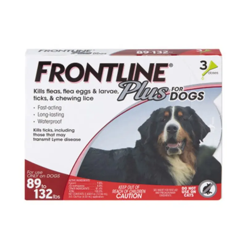Frontline Plus Flea & Tick Treatment for Dogs & Puppies (89-132 lbs.) 3 pk