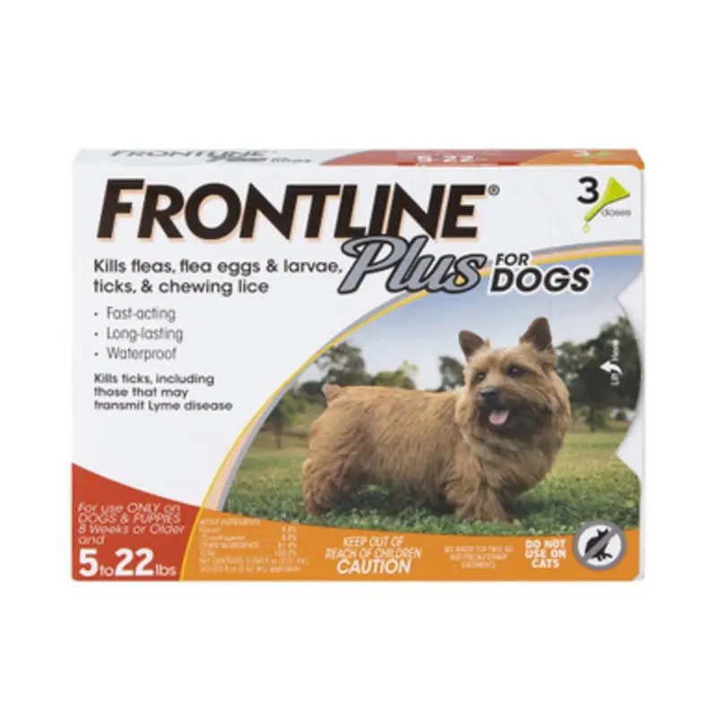Frontline Plus Flea & Tick Treatment for Small Dogs & Puppies (5 - 22 lbs.) 3 pk