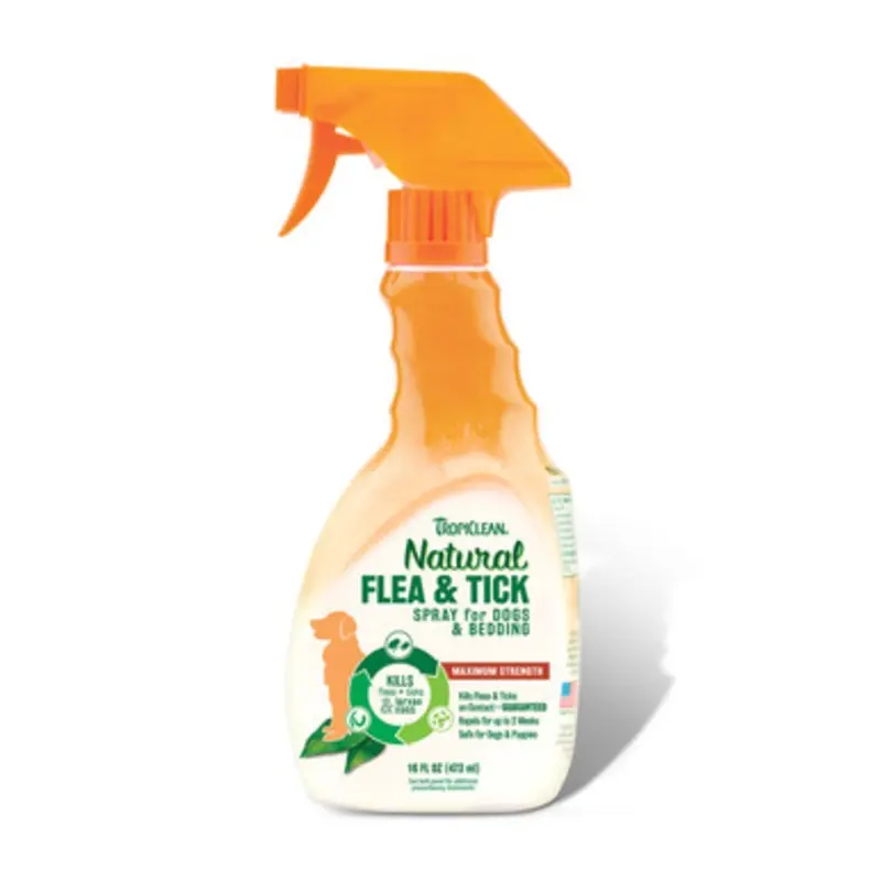 TropiClean Natural Flea & Tick Spray for Dogs & Bedding 16 fl oz