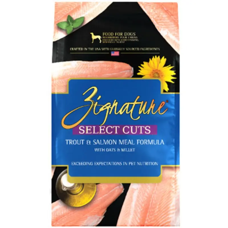 Zignature Select Cuts Trout & Salmon Meal Formula w/ Oats & Millet Dry Dog Food 4 lb