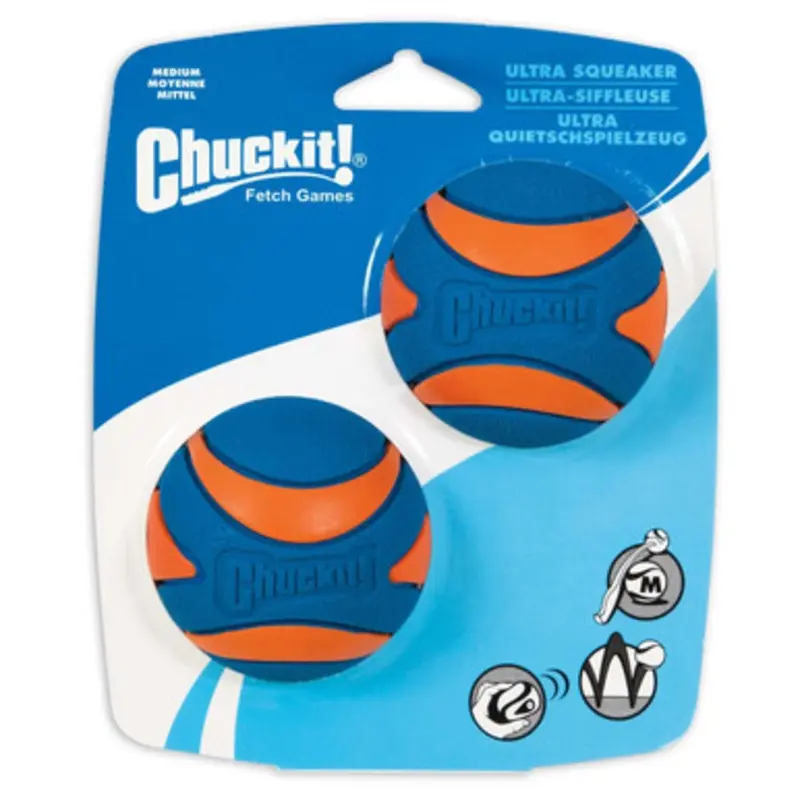 Chuckit! Ultra Squeaker Ball Dog Toy, 2-Pack Small