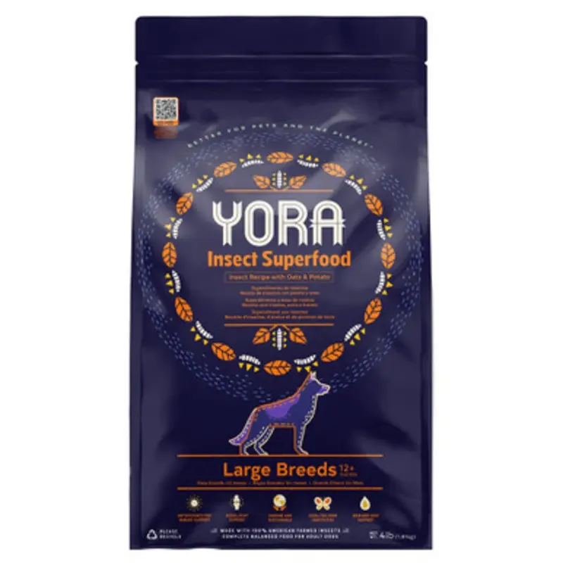 Yora Insect Superfood Recipe w/ Potato & Oats Large Breeds Adult Dry Dog Food 4 lb