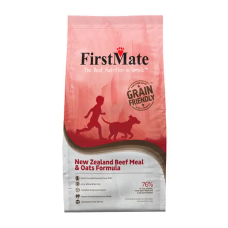 FirstMate Grain Friendly New Zealand Beef Meal & Oats Formula Adult Dry Dog Food 5 lb