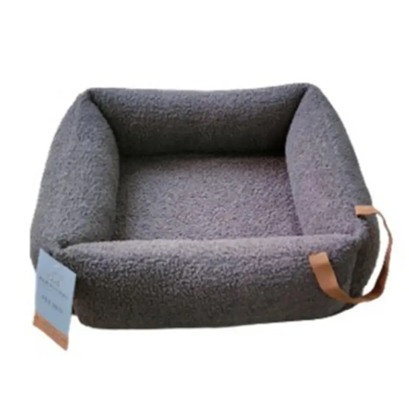 Pawpourri Gray Boucle Square Cuddler Dog Bed Small