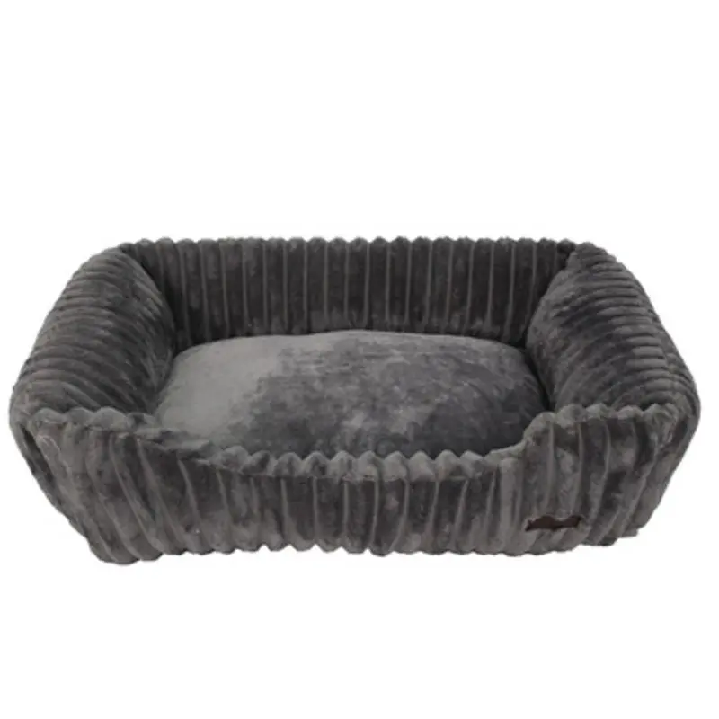 Pure Comfort Gray Wide Stripe Cuddler Dog Bed Small