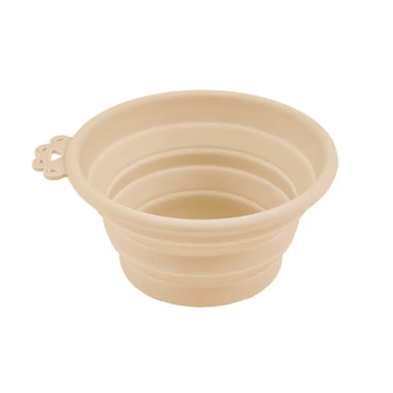 Fog City Pet Beige Collapsible Silicone Travel Dog Bowl One Size - 2 cups