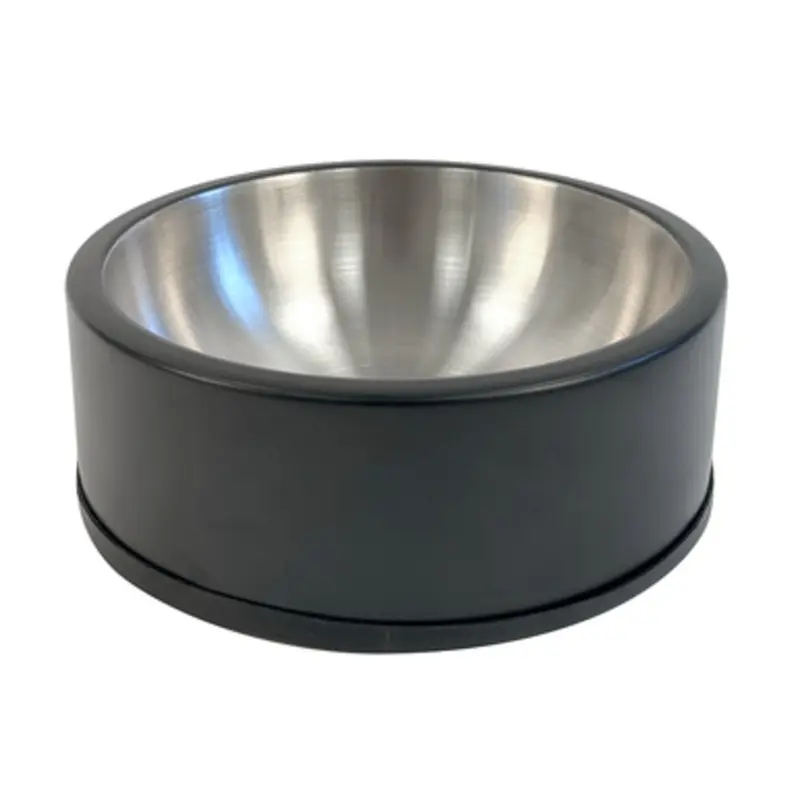 Fog City Pet Black Non-Tip Stainless Steel Dog Bowl w/ Rubber Base One Size