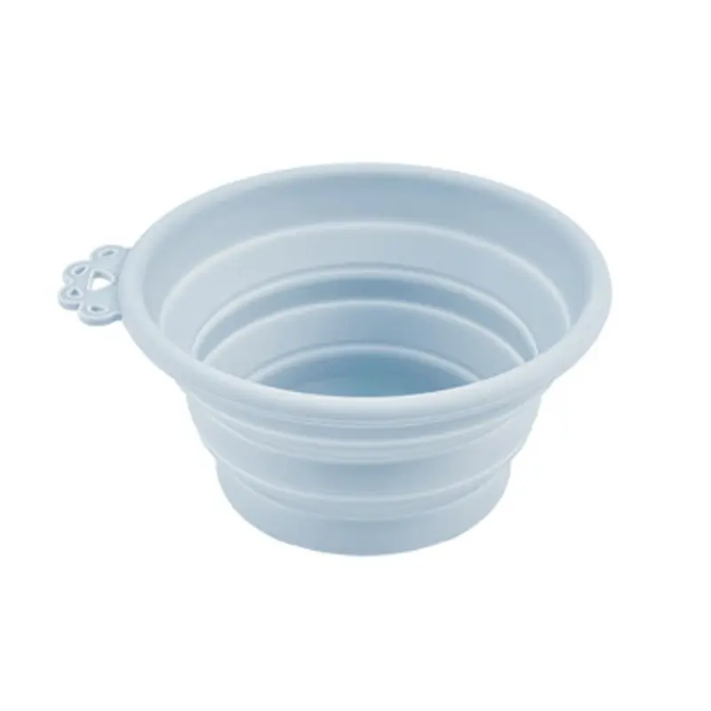 Fog City Pet Light Blue Collapsible Silicone Travel Dog Bowl One Size - 2 cups