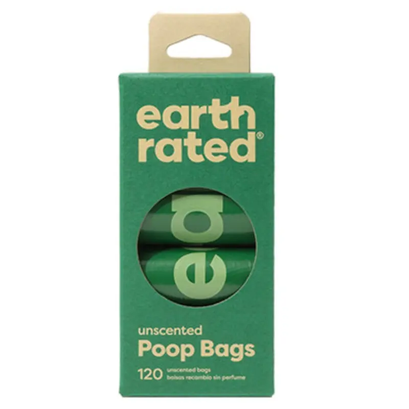 Earth Rated Unscented Poop Bag Rolls for Waste Disposal 120 ct