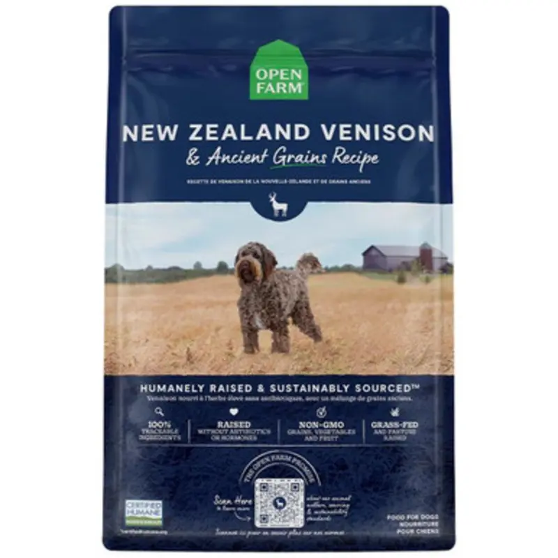Open Farm New Zealand Venison & Ancient Grains Recipe Dry Dog Food 4 lb